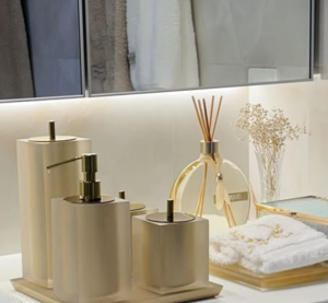 bancada com acessórios